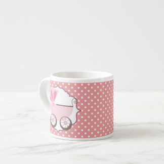 Prachtige Roze Baby Carriage Baby shower Espresso Kop