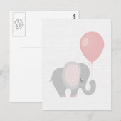 Prachtige roze Baby Elephant Briefkaart (Voorkant / Achterkant)