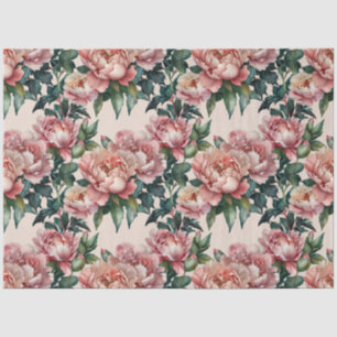 Prachtige roze bloeiende pioenen decoupage tissuepapier