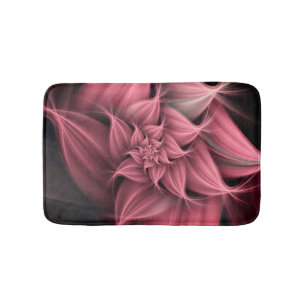 Prachtige roze bloemfractal badmat