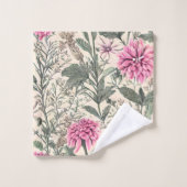 Prachtige roze botanisch bad handdoek (Wasdoekje)