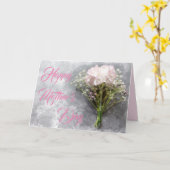 Prachtige Roze Chrysanthemum Moederdag Kaart (Gele Bloem)