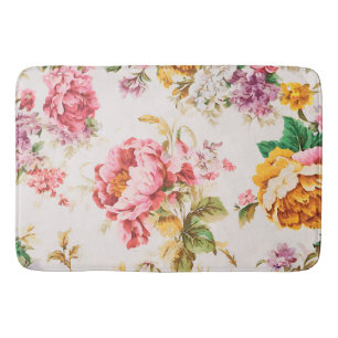 Prachtige roze en gele bloemen. Shabby Chic Badmat