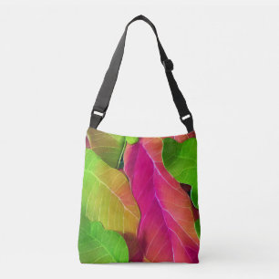 Prachtige roze en groene luifspatroon crossbody tas
