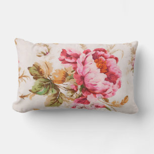 Prachtige roze en oranje bloemen. Shabby Chic Kussen