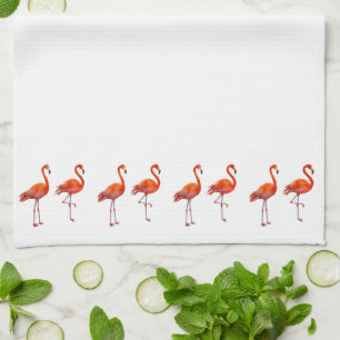 Prachtige roze flamingos theedoek