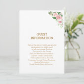 Prachtige roze Floral Elegant Boho Wedding Kaart (Staand voorkant)