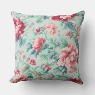 Prachtige roze klaret bloemen, groen blauw blad buitenkussen