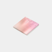 Prachtige roze roze roze goud en koperglitterdrupp post-it® notes (Schuin)