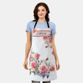 Prachtige roze rozen gepersonaliseerd schort (Gedragen)