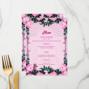 Prachtige roze rozen menu