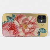 Prachtige  roze rozen met naam Monogram Case-Mate iPhone Case (Achterkant (horizontaal))