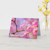 Prachtige roze Sakura-bloemen in Springtime Kaart (Gele Bloem)