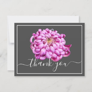 Prachtige Roze Sierchrysanthemum Bedankt Briefkaart