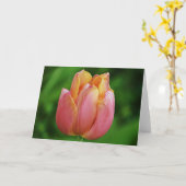 Prachtige roze Tulp Art Note Kaart (Gele Bloem)