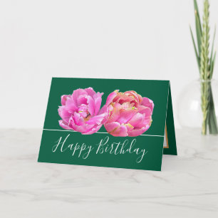 Prachtige Roze Tulp Bloemen Boeket Verjaardag Kaart
