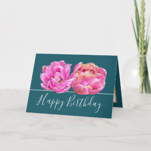Prachtige Roze Tulp Bloemen Boeket Verjaardag Kaart