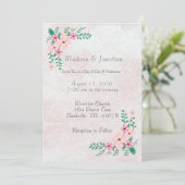 Prachtige roze Waterverf bruiloft Kaart (Staand voorkant)