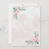 Prachtige roze Waterverf bruiloft Save The Date (Achterkant)