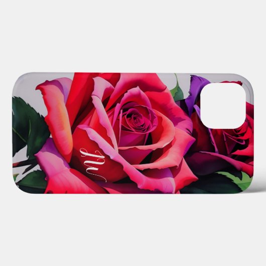 Prachtige rozen en aangepaste tekst Case-Mate iPhone case (Achterkant (horizontaal))