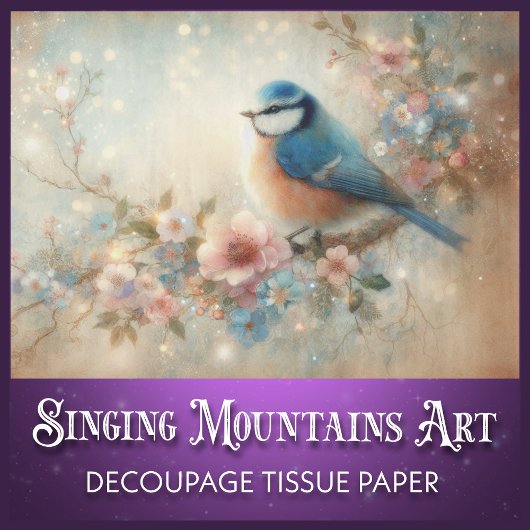 Prachtige rustieke Shabby Chic Bluebird Decoupage Tissuepapier