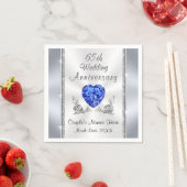 Prachtige saffier 65e huwelijksjubileum servetten (Insitu)