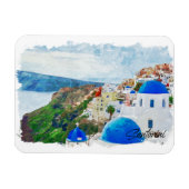 Prachtige Santorini Griekenland landschap reizen Magneet (Horizontaal)
