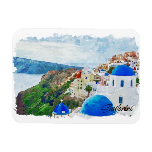 Prachtige Santorini Griekenland landschap reizen Magneet (Horizontaal)