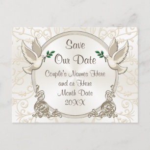 Prachtige Save Our Date  kleuren, tekst Aankondigingskaart