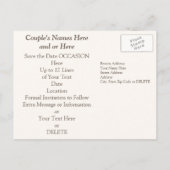 Prachtige Save Our Date kleuren, tekst Aankondigingskaart (Achterkant)