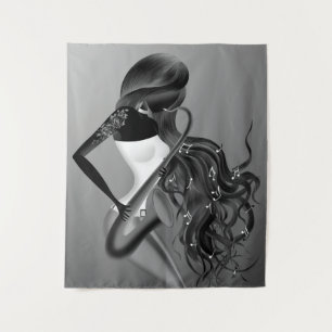 Prachtige saxofonistische wandtapijt wandkleed