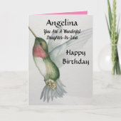 Prachtige schoondochter verjaardag lieve vogel kaart (Voorkant)