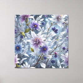 Prachtige schoonheid van ijzige winterbloei uitger canvas afdruk