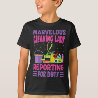 Prachtige Schoonmaakster Meldt Zich Voor Dienst -  T-shirt