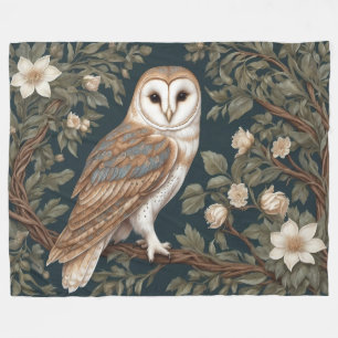 Prachtige schuur uil William Morris geïnspireerd Fleece Deken