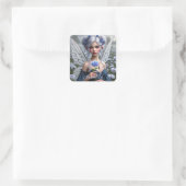 Prachtige septemberfee in Asters Vierkante Sticker (Tas)