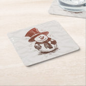 Prachtige set Onderzetters Snowman Sketch (Schuin)