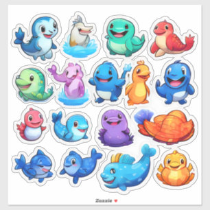 Prachtige set van cartoon dierlijke stickers