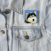 Prachtige Siberische Husky Pin Button (In situ)