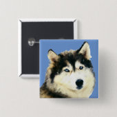 Prachtige Siberische Husky Pin Button (Voorkant /achterkant)