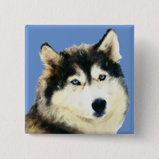Prachtige Siberische Husky Pin Button (Voorkant)