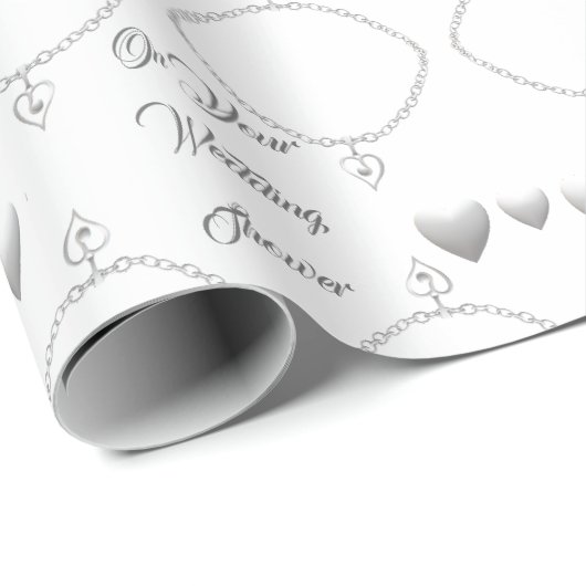 Prachtige Silver Heart Wedding Cadeaupapier (Rol Hoek)