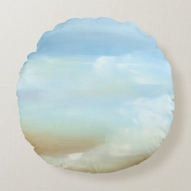 Prachtige Skyscape met Fluffy Clouds Rond Kussen (Voorkant)