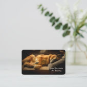 Prachtige Sleeping German Shepherd op Couch Visitekaartje (Staand voorkant)