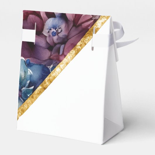 Prachtige Sophistication Jewel-Toned Peony Wedding Bedankdoosjes (Achterkant)