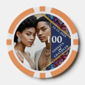 Prachtige Sophistication Jewel-Toned Peony Wedding Poker Chips (Voorkant)