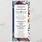 Prachtige Sophistication Jewel-Toned Peony Wedding Programma (Voorkant)