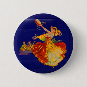 prachtige Spaanse danseres Ronde Button 5,7 Cm