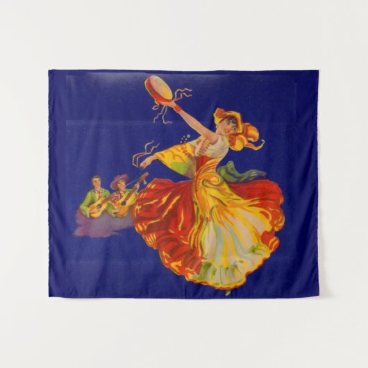 prachtige Spaanse danseres Wandkleed (Voorkant (horizontaal))