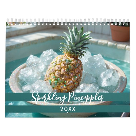 Prachtige sprankelende pinappels kalender (Hoes)